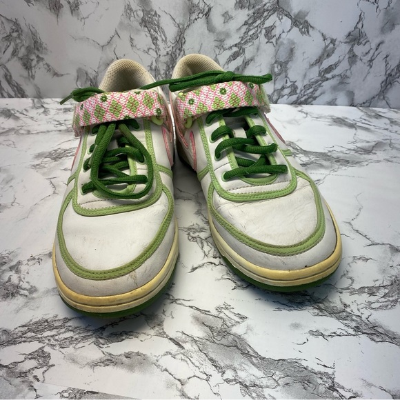 Rare Nike Vandal Low Pink & Green Argyle Preppy  Sneakers shoes Size 7.5 - Picture 11 of 12